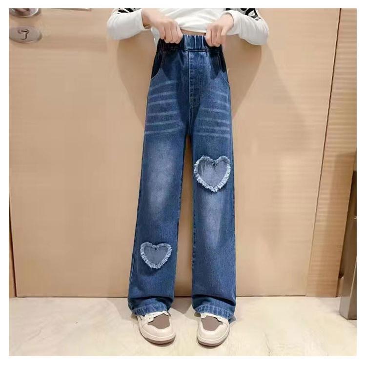 デニムパンツ 子供 女の子 レース付き リボン ダメージ スリット パール フレアパンツ 裾フレア パンツ デニム ジーパン パンツ キッズ デニム |  | 10
