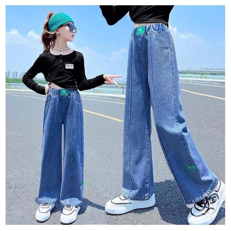 デニムパンツ 子供 女の子 レース付き リボン ダメージ スリット パール フレアパンツ 裾フレア パンツ デニム ジーパン パンツ キッズ デニム |  | 11