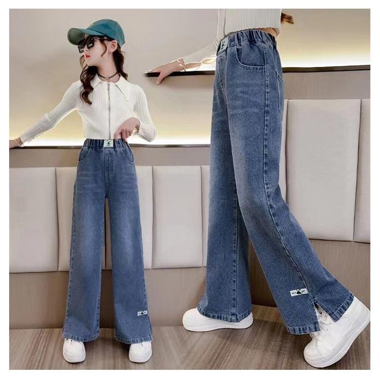 デニムパンツ 子供 女の子 レース付き リボン ダメージ スリット パール フレアパンツ 裾フレア パンツ デニム ジーパン パンツ キッズ デニム |  | 12