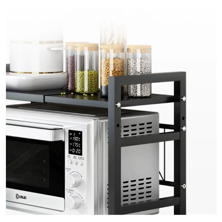 レンジ上ラック 1段 高さ調節 伸縮 キッチンラック フック6個付き