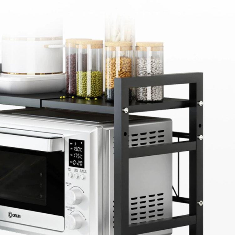 レンジ上ラック 1段 高さ調節 伸縮 キッチンラック フック6個付き
