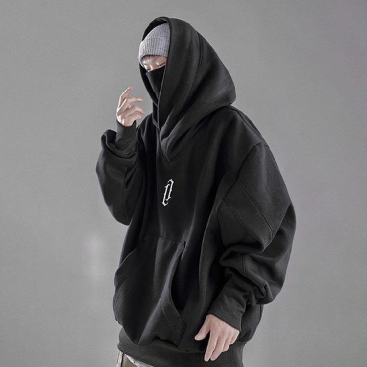 ボリュームネック パーカー メンズ ハイネック プルオーバー フード