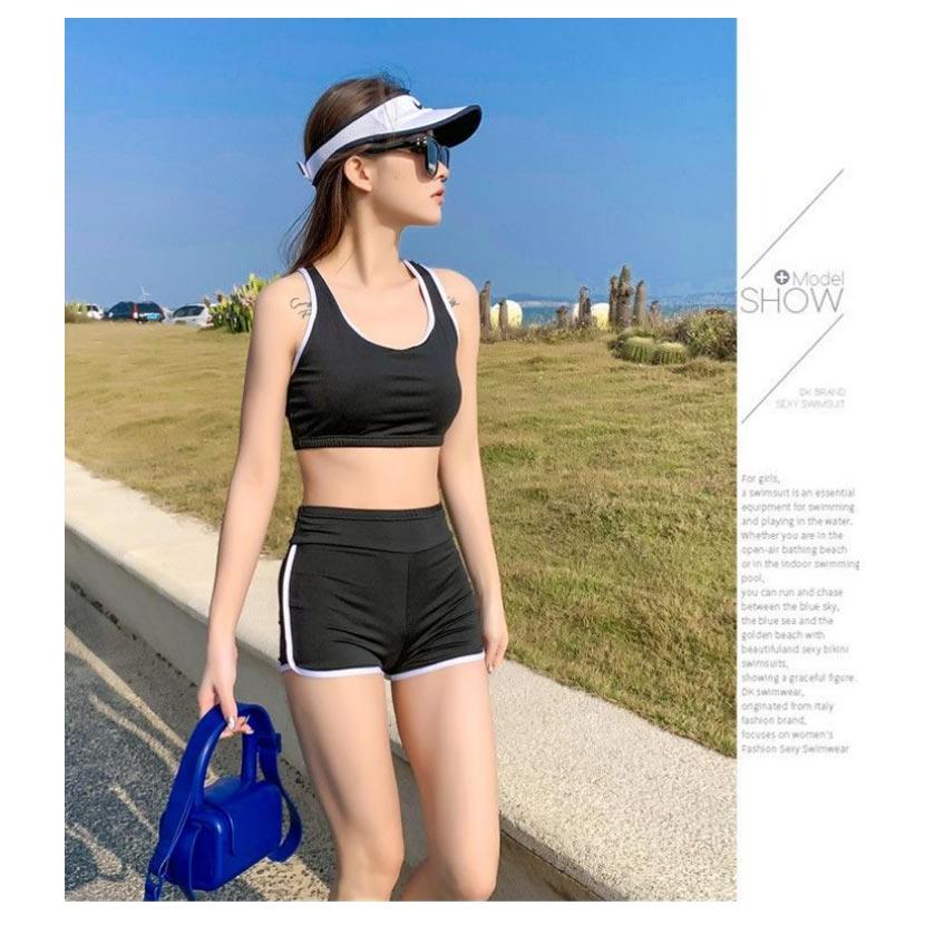 レディース 露出控え セットアップ 高校生 水着 体型カバー 中学生 3点