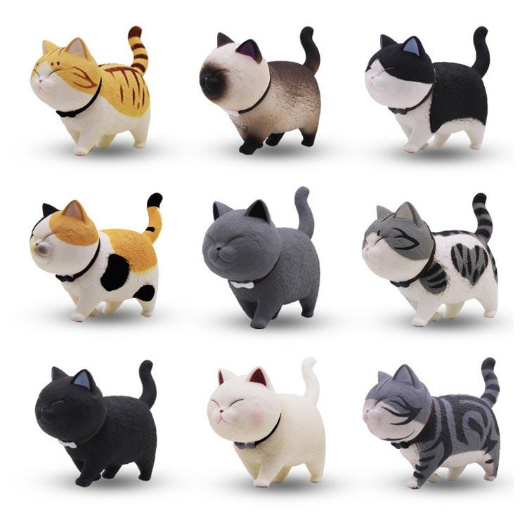 置物 動物置物 ネコちゃん9匹セット 猫 可愛い ねこ カーアクセサリー