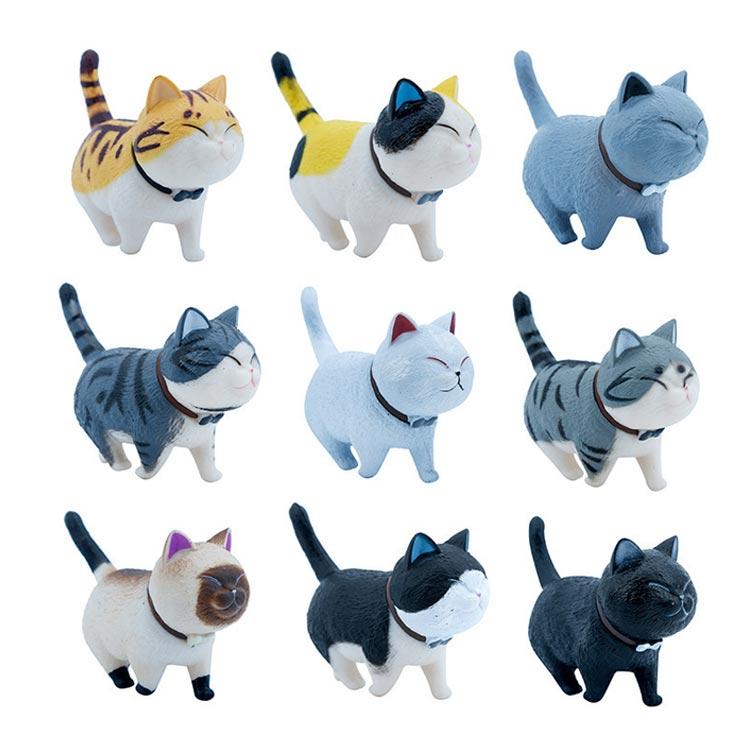 置物 動物置物 ネコちゃん9匹セット 猫 可愛い ねこ カーアクセサリー