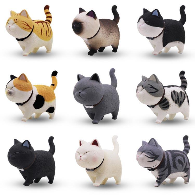 置物 動物置物 ネコちゃん9匹セット 猫 可愛い ねこ カーアクセサリー