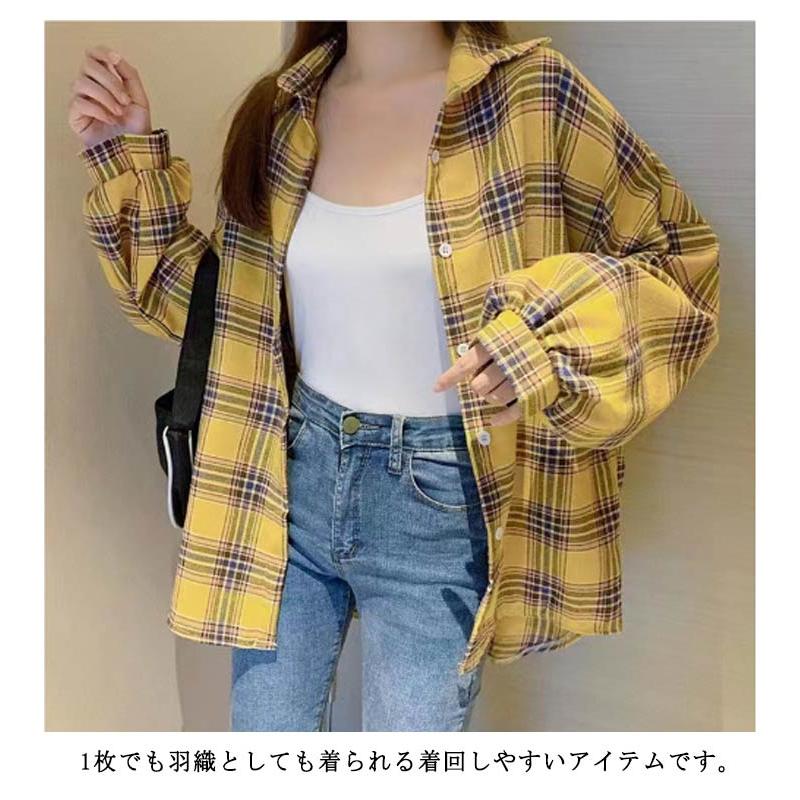 チェック柄 ブラウス チェックシャツ シャツ 長袖 ネルシャツ アウター 