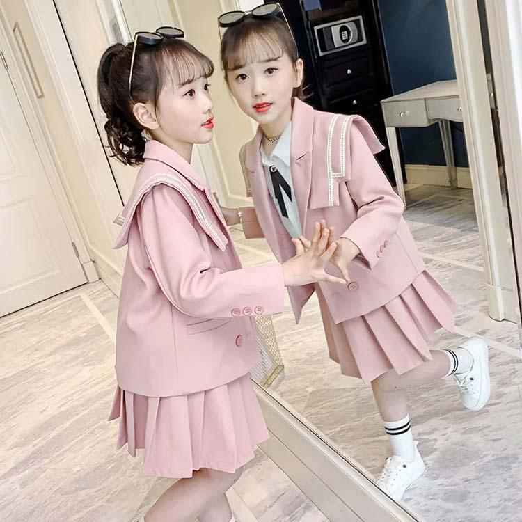 高校生 スーツセット 女の子 スーツ 小学校 韓国 ブレザー 入学式 女子