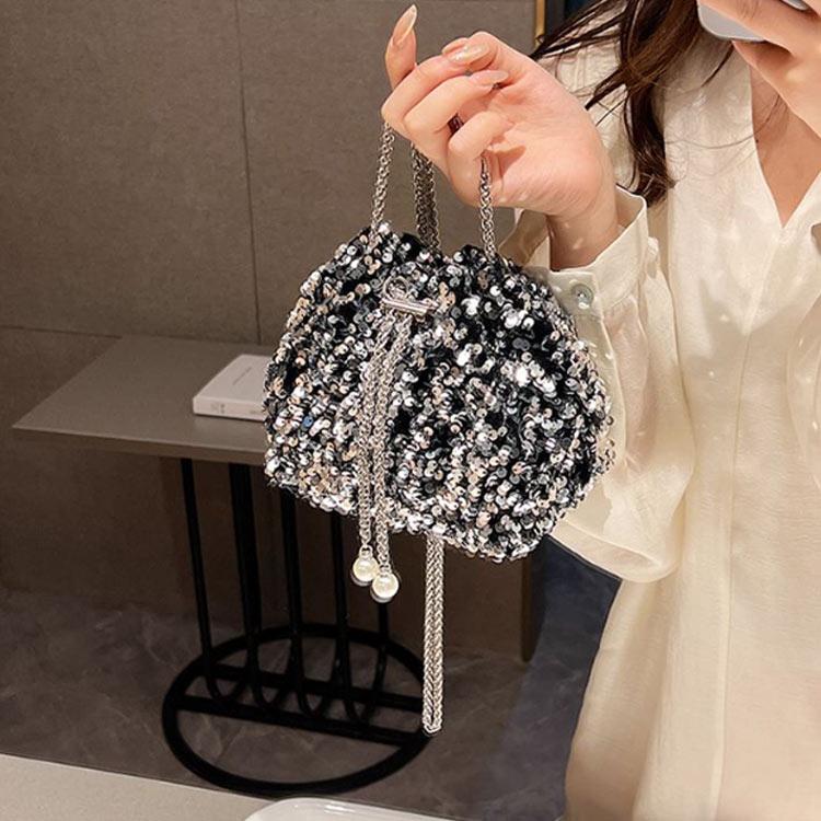 斜め掛け コンパクト バッグ ミニ スパンコール ショルダーバッグ ミニ