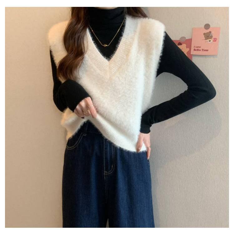 GirlyFancyClub 3D子犬 シャギー ニット トップス ノースリーブ pom!pom!pom!】キューティーベアノースリーブトップス | 犬服・名入れ