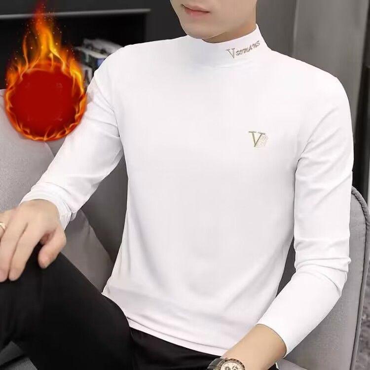 暖か 送料無料 ゴルフウェア メンズ ハイネック 裏起毛 インナーシャツ