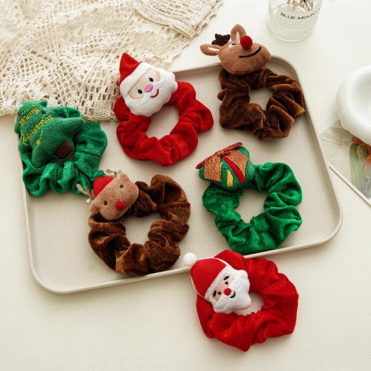 クリスマス 髪留め 6個セット 髪飾り シュシュ サンタ ヘアバンド