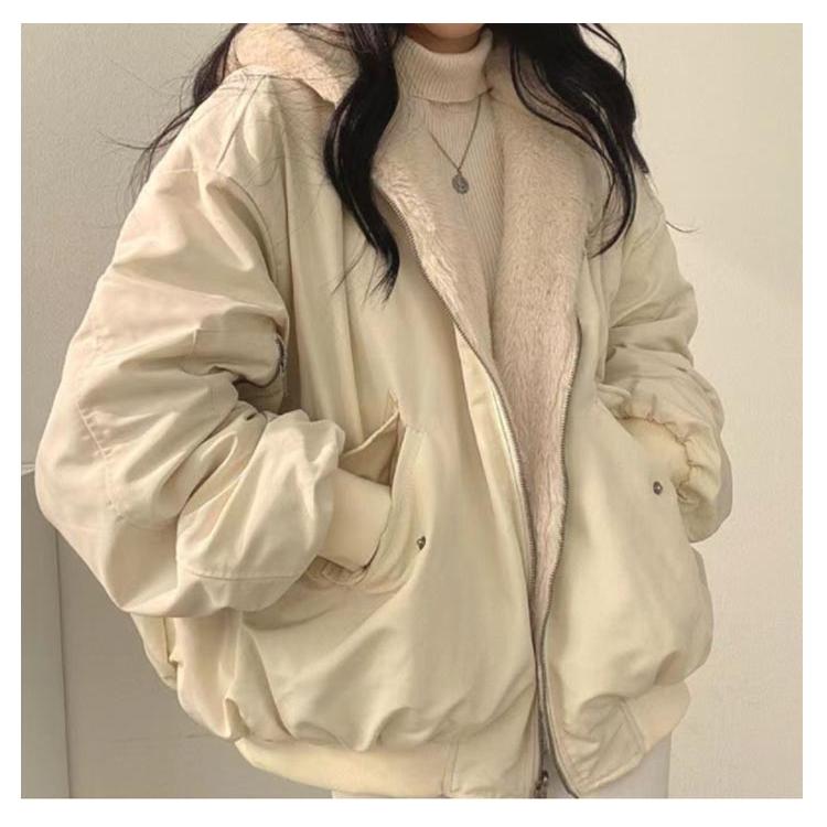 リバーシブル ファー ジャケット アウター トップス S-2XL レディース