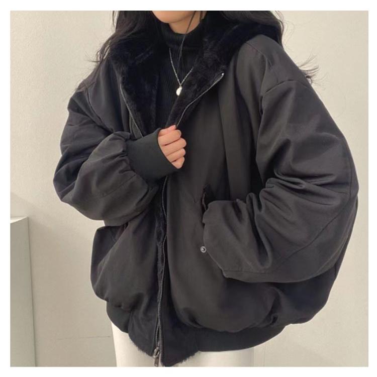 リバーシブル ファー ジャケット アウター トップス S-2XL レディース