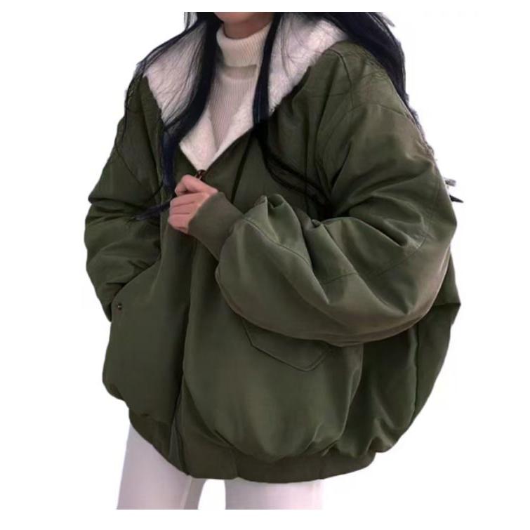 リバーシブル ファー ジャケット アウター トップス S-2XL レディース