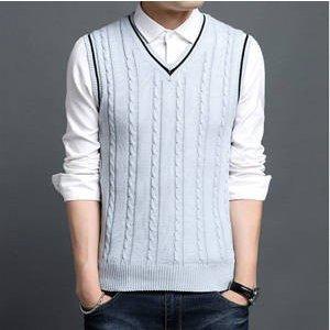 ニットベスト メンズ Vネックベスト アウター トップス セーター ノースリーブ ゆったり 着痩せ 薄手 通勤 ファッション 秋 冬 新作 送料 ベスト サイズ 2xl Bollywoodpapa Com