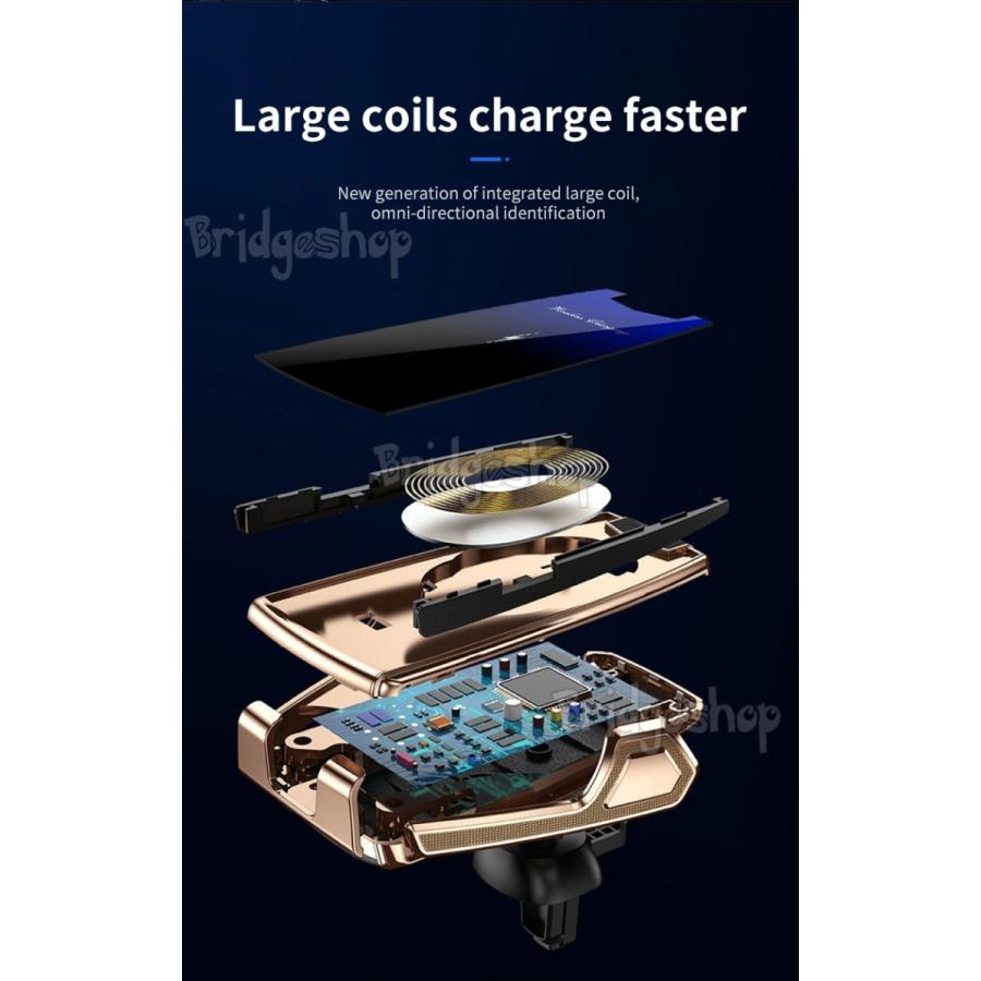 セール Qi ワイヤレス 充電器 車載ホルダー 重力 自動調整 エアコン吹き出し 口タイプ スマホホルダー スマホ ナビ Iphone X 8plus Xr Rmb Com Ar