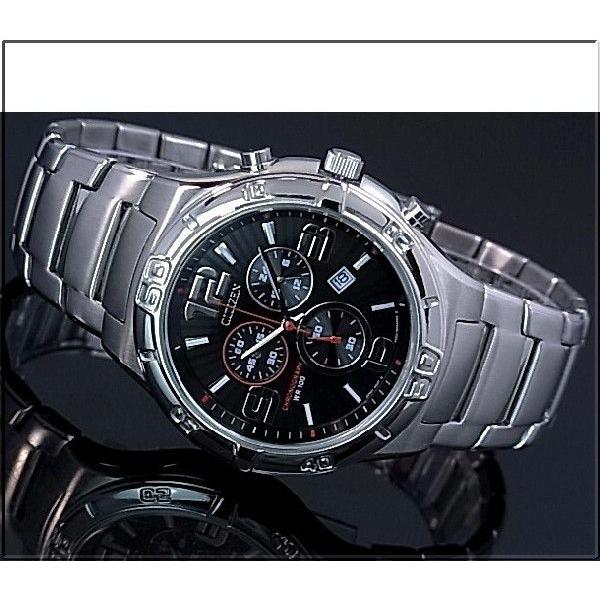 CITIZEN シチズン クロノグラフ メンズ腕時計 ブラック文字盤 メタルベルト AN7080-55E 海外モデル｜bright-bright｜02