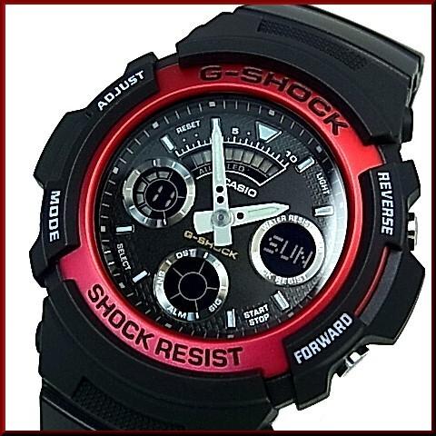 【訳あり外箱凹み有】CASIO G-SHOCK カシオ Gショック アナデジモデル メンズ腕時計 レッド AW-591-4A 海外モデル｜bright-bright