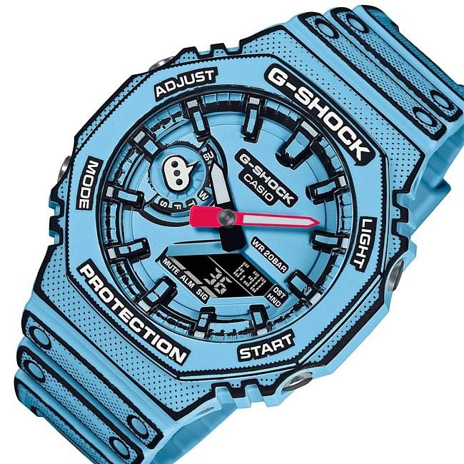 Gショック　GM2100 ブルー 楽天市場】G-SHOCK 2100シリーズ ブルー メタルベゼル GM-2100N
