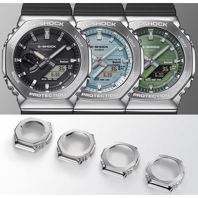 CASIO/G-SHOCK カシオ/Gショック メンズ腕時計 タフソーラー モバイルリンク メタルケースモデル アナデジ ライトブルー(国内正規品)GBM-2100A-1A2JFの画像