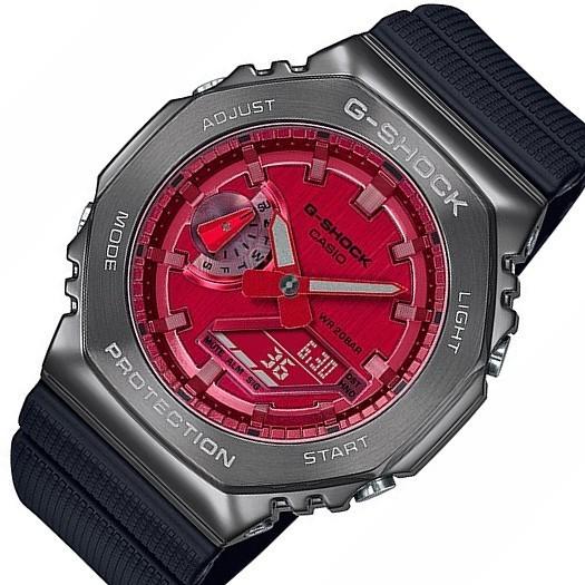 CASIO G-SHOCK カシオ Gショック メタルケースモデル アナデジ メンズ腕時計  ブラック レッドGM-2100B-4A