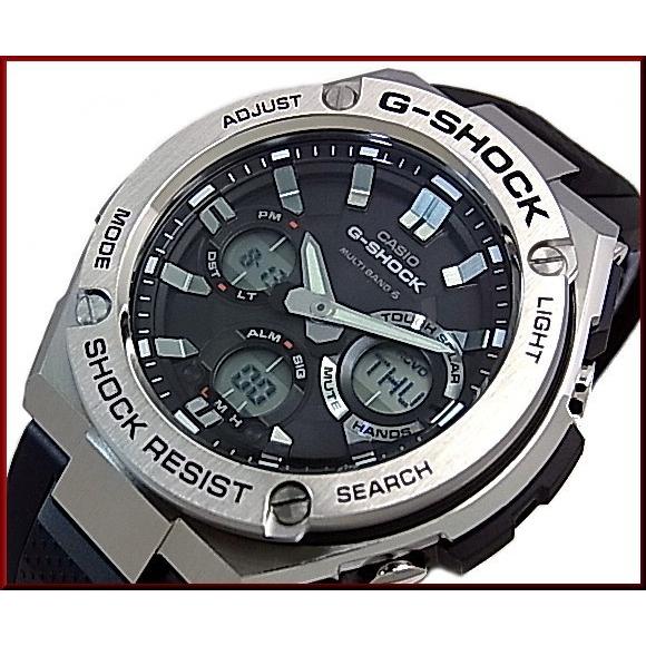 CASIO G-SHOCK カシオ Gショック G-STEEL / Gスチール ソーラー電波腕時計 メンズ ブラック文字盤 ブラックラバーベルト 海外モデル GST-W110-1A｜bright-bright｜06