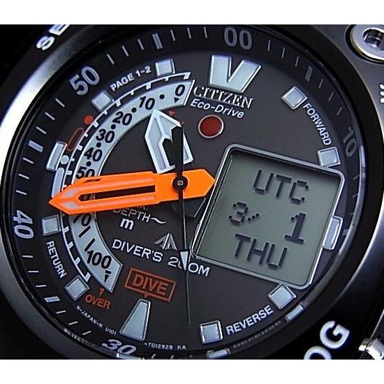CITIZEN PROMASTER MARINE シチズン プロマスター マリン メンズ腕時計 ソーラー ダイバーズ ブラックラバーベルト JV0027-05E 海外モデル(PMV65-2231)｜bright-bright｜04
