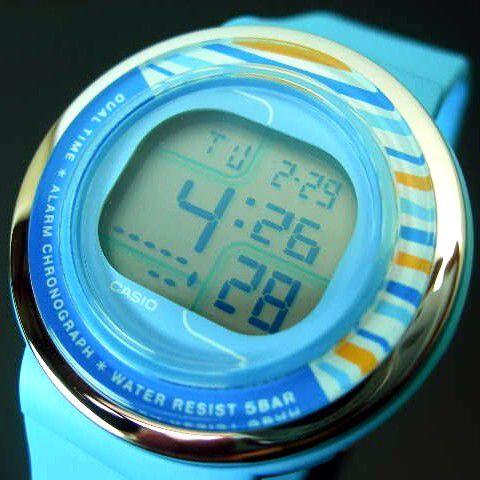 超爆安  CASIO POPTONE 海外モデル LDF-30-2BDR ブルー ユニセックス ポップトーン カシオ 腕時計