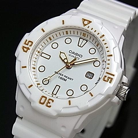 CASIO Standard カシオ スタンダード アナログクォーツ レディース腕時計 ホワイトラバーベルト ホワイト文字盤 海外モデル LRW-200H-7E2｜bright-bright