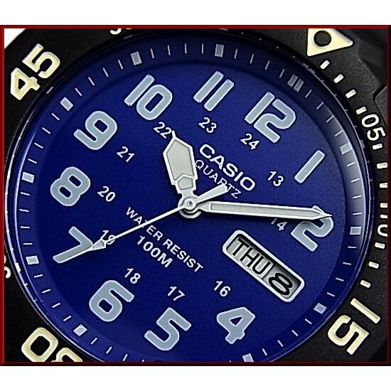 CASIO Standard カシオ スタンダード アナログクォーツ メンズ腕時計 ラバーベルト ネイビー文字盤 海外モデル MRW-200H-2B2｜bright-bright｜03