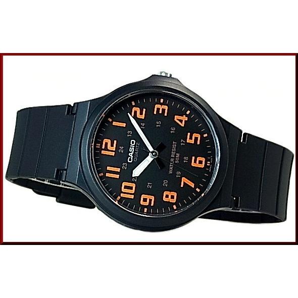 CASIO Standard カシオ スタンダード アナログクォーツ メンズ腕時計 ラバーベルト ブラック/オレンジ 海外モデル MW-240-4B｜bright-bright｜05