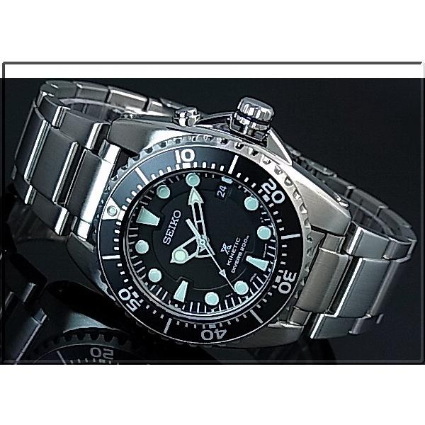 SEIKO PROSPEX KINETIC セイコー プロスペックス キネティック ダイバーウォッチ メンズ腕時計 ブラック文字盤 メタルベルト SKA371P1 海外モデル｜bright-bright｜02