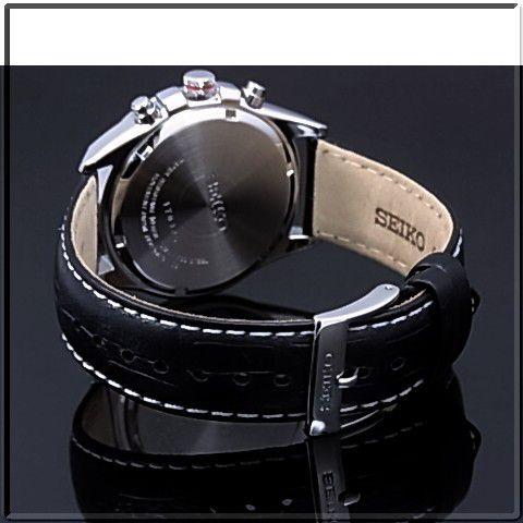 SEIKO セイコー クロノグラフ メンズ腕時計 ブラックレザーベルト シルバー文字盤 SNDC87P2 海外モデル｜bright-bright｜03