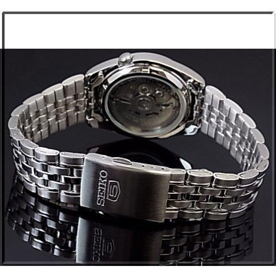 SEIKO５ セイコー5 / セイコーファイブ 自動巻 メンズ腕時計 メタルベルト ブラック文字盤 SNK393K1 海外モデル｜bright-bright｜03