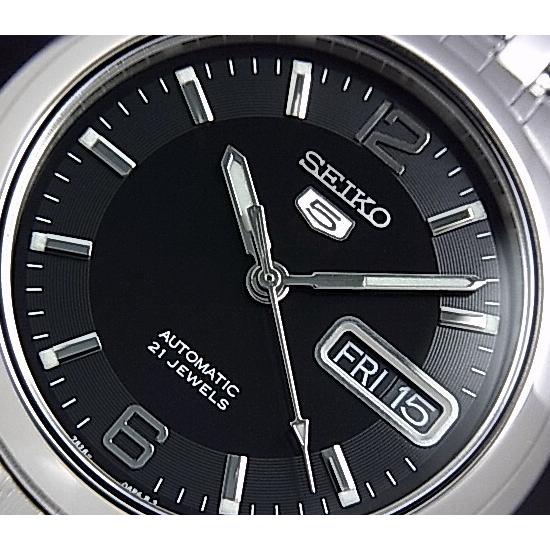 SEIKO５ セイコー5 / セイコーファイブ 自動巻 メンズ腕時計 メタルベルト ブラック文字盤 SNK393K1 海外モデル｜bright-bright｜04