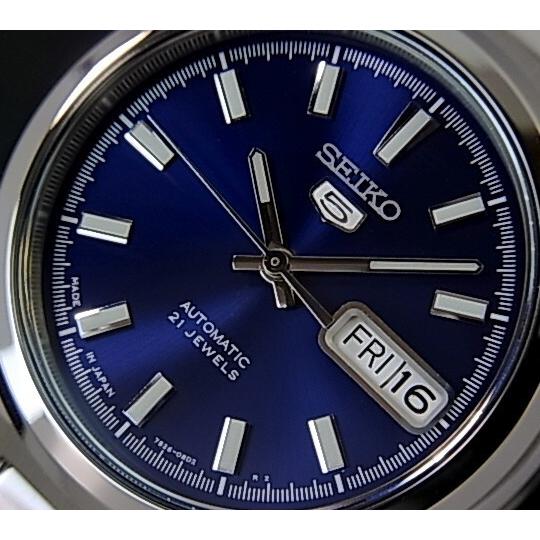 SEIKO５ セイコー5 / セイコーファイブ メンズ腕時計 自動巻 メタルベルト ネイビー文字盤 SNKC51J1 MADE IN JAPAN 海外モデル｜bright-bright｜04