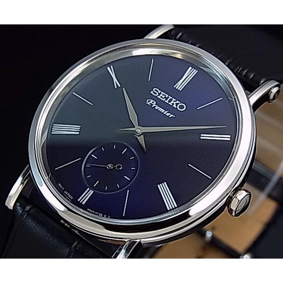 SEIKO Premier セイコー プルミエ メンズ腕時計 ブラックレザーベルト 