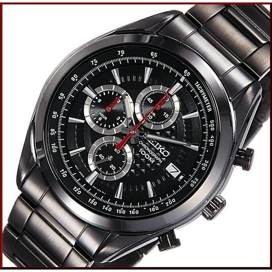 SEIKO セイコー クロノグラフ メンズ腕時計 ブラックメタルベルト ブラック文字盤 SSB179P1 海外モデル :SSB179P1:BRIGHTヤフー店 - 通販 - Yahoo!ショッピング