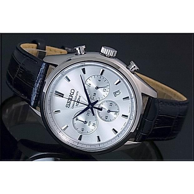SEIKO セイコー クロノグラフ メンズ腕時計 ネイビーレザー SEIKO セイコー クロノグラフ メンズ腕時計 ネイビーレザー
