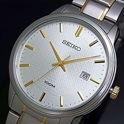 SEIKO Quartz セイコー クォーツ ペアウォッチ 腕時計 コンビメタルベルト シルバー文字盤 SUR197P1/SUR745P1 海外モデル｜bright-bright｜03