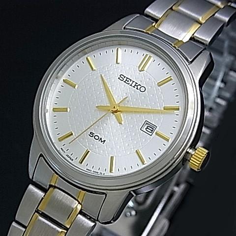 SEIKO Quartz セイコー クォーツ ペアウォッチ 腕時計 コンビメタルベルト シルバー文字盤 SUR197P1/SUR745P1 海外モデル｜bright-bright｜06