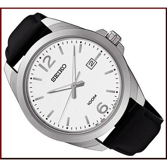 SEIKO Quartz セイコー クォーツ メンズ腕時計 ブラックレザー