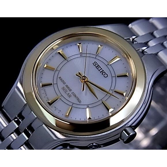 【新品 送料込み】 SEIKO EXCELINE セイコー エクセリーヌ レディース ソーラー電波腕時計 ゴールドベゼル ホワイト文字盤 メタルベルト SWDT026 国内正規品 【CEG6771995652】(23716円)