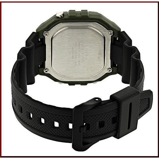 CASIO Standard カシオ スタンダード アラームクロノ メンズ腕時計 デジタルモデル ダークグリーンケース ラバーベルト 海外モデル W-218H-3A
