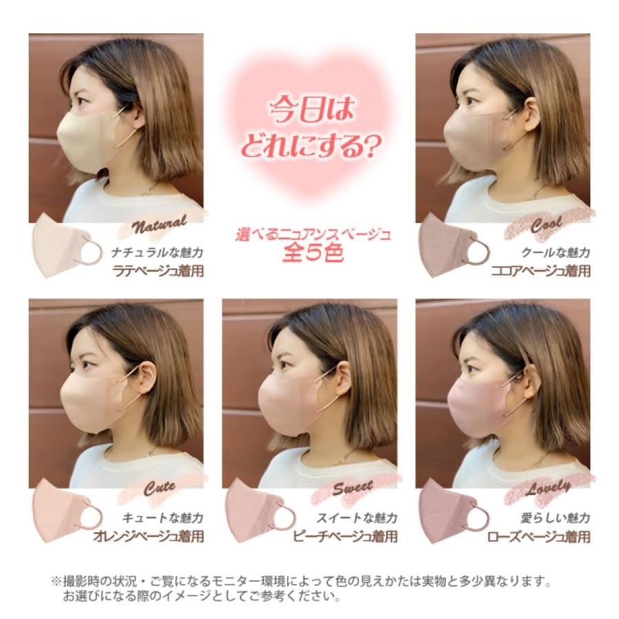 マスク 不織布 3d カラー おしゃれ 選べる3色 3D ビューティマスク