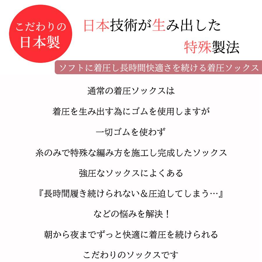 着圧ソックス レディース 効果 ハイソックス 黒 無地 綿 足のむくみ 着圧靴下 むくみ はり 飛行機 フライト 弱圧 足やせ 立ち仕事｜bright-online-store｜03