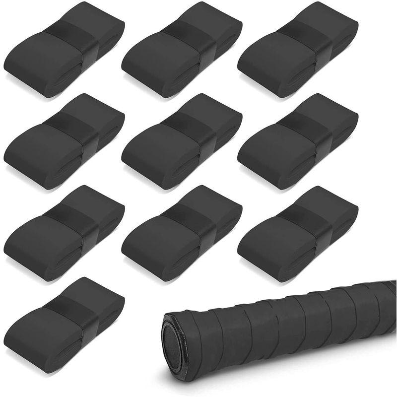 ZEROSIX グリップテープ (10個セット) PUレザー製 グリップ テープ 滑り止めテープ 吸汗性グリップテープ (ブラック