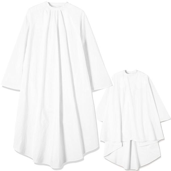 セルフカットに ゆったりサイズ シンプル 無地 散髪 ケープ しわ加工