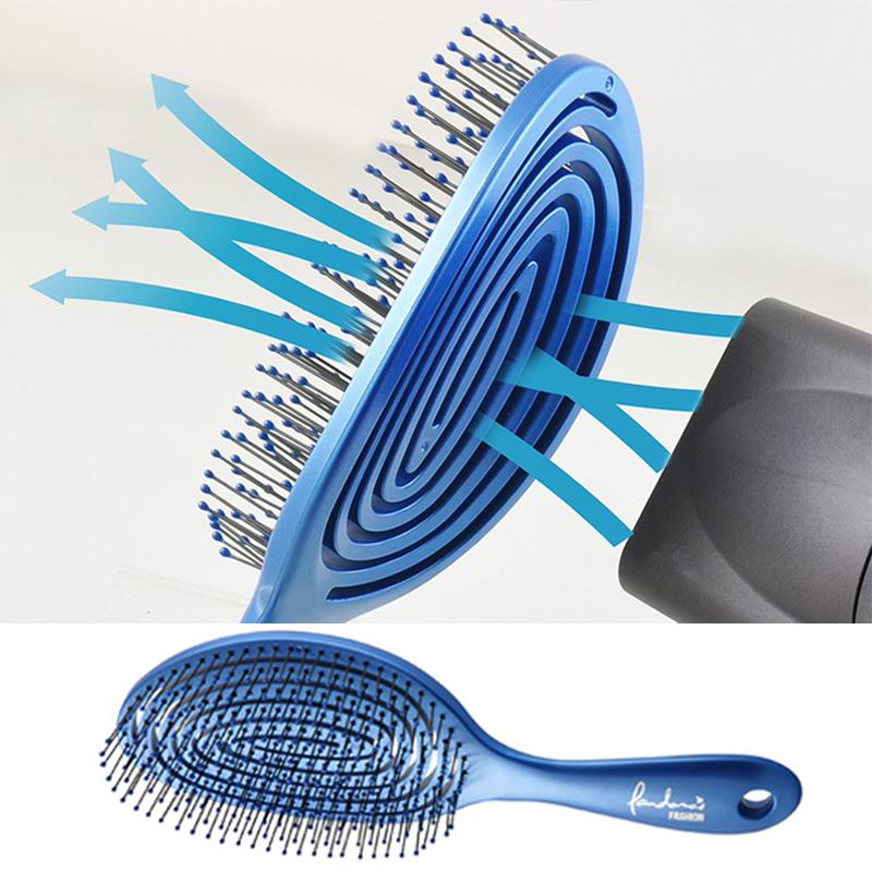ヘアコーム くし 髪の毛 サラサラ 速乾 シャンプー ピンク ライトブルー かわいい 渦巻き ヘアブラシ 濡れ髪OK 3D デタングルブラシ らせん